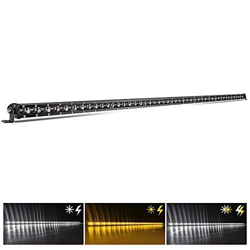 CO LIGHT Led Light Bar Single 50 inch Slim Single Row Lightbar Driving Combo Beam Off Road Fog Work Lights with Mounting Brackets & 6D Reflectors for Truck Car Cabin Boat ATV UTV