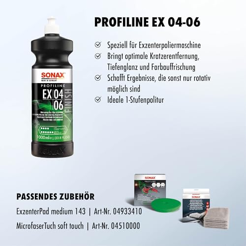 SONAX PROFILINE EX 04-06 (1 Liter) bringt optimale Kratzerentfernung, beeindruckenden Tiefenglanz und nie dagewesene Farbauffrischung | Art-Nr. 02423000