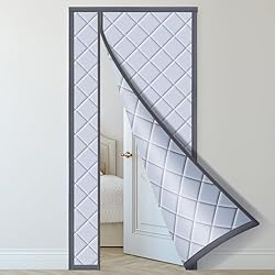 Wothfav Cortina de Puerta Aislante Térmica 90 x 210cm, Cortina de Puerta Magnética Autoabsorbente, Cortina de Puerta Cocina, Resistente al Viento, Aislante Acústico, Aislante Termico