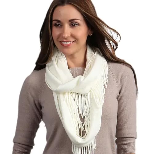stylesilove Knitted Lightweight Infinity Fringe Women Fashion Scarf - 3 Colors2