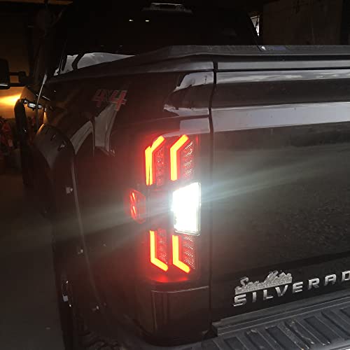 Wolfstorm Tail Light Assembly Fit For 2014-2018 Chevy Silverado 1500 And 2015-2018 Chevy Silverado 2500/3500Hd,Not Fit Silverado With Factory Led Tail Light,1 Pair(Smoke Lens) #TOP2