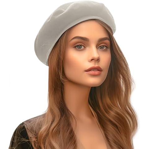 Jeicy Women's Classic Black Wool Beret Cover