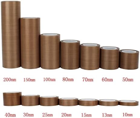 Miniatura 3 de GUMMMY 0.007 in 300 grados de resistencia a altas temperaturas cinta adhesiva de tela de aislamiento térmico máquina de sellado PTFE cinta (tamaño