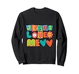 Photo Gallery groovy jesus loves me chiesa cristiana biblica retrò felpa Photo Gallery groovy jesus loves me chiesa cristiana biblica retrò felpa