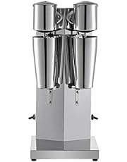 Uargd Stainless Steel Electric Milkshake Machine Kit, 180W Double-Head Milkshake Maker with 800ml Cup, Two-Speed Adjustable, Silver