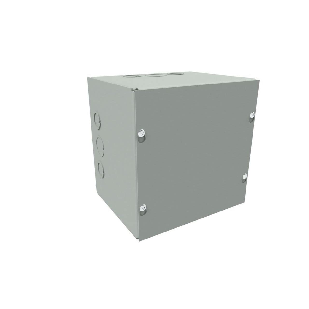 Wiegmann SC121806 SC-Series NEMA 1 Screw Cover Wallmount Pull Box with Knockouts, Painted Steel, 18" x 12" x 6"