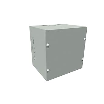 Wiegmann SC121806 SC-Series NEMA 1 Screw Cover Wallmount Pull Box with Knockouts, Painted Steel, 18