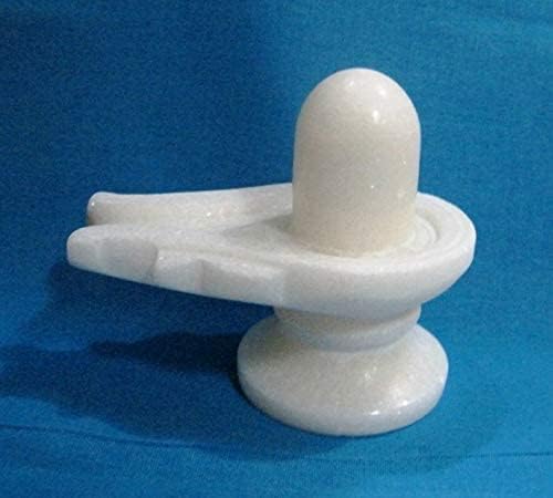 Miniatura 7 de Craftslook Shiva Linga de mármol blanco de 2.5 pulgadas Estatua de Shiva Lingam de mármol blanco piedra para Puja - Hindus adoración Dios natural