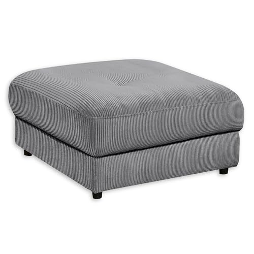 Fußhocker BARURA Cord Dunkelgrau – Bequemer quadratischer Polsterhocker 84x84 cm, moderner Hocker als Ergänzung zum Sofa Fußhocker BARURA Cord Dunkelgrau – Bequemer quadratischer Polsterhocker 84x84 cm, moderner Hocker als Ergänzung zum Sofa