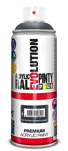 PINTYPLUS Pintura en spray Acrilica Mate EVOLUTION spray 520cc Matt Anthracite Grey RAL 7016
