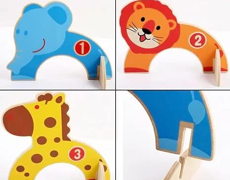 Gioco Del Croquet Animali In Legno Per Bambini – Set Da Giardino Con Giraffa, Tigre, Rana Ed Elefante, Dai 3 Anni