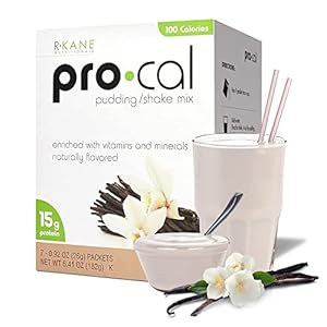 Pro-Cal Vanilla Protein Drink Mix – High Protein, Low Calorie Shake and Pudding Mix- Meal Replacement, On-the-Go Packets – Breakfast Boost – 15g Protein – 7 Packets