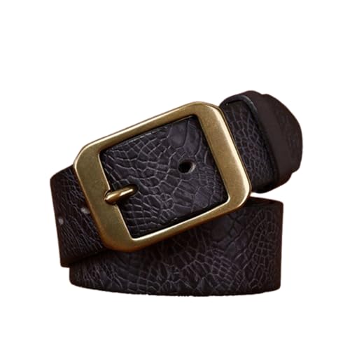 Ceinture cuir véritable gaufré crocodile sangle vache boucle denim vintage