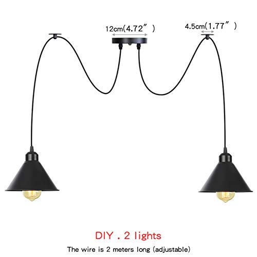 Lámpara de techo de metal ajustable con cables de 2 metros para iluminación de comedores 3