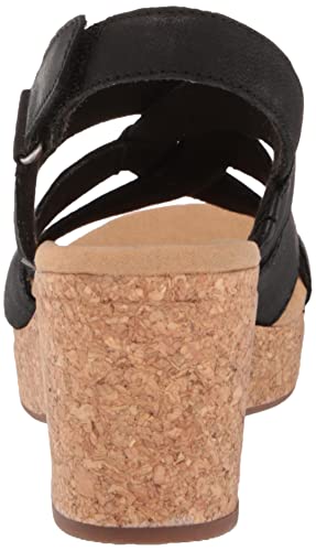 Clarks Giselle Beach Wedge Sandal, Black Leather, 10 Medium #TOP2