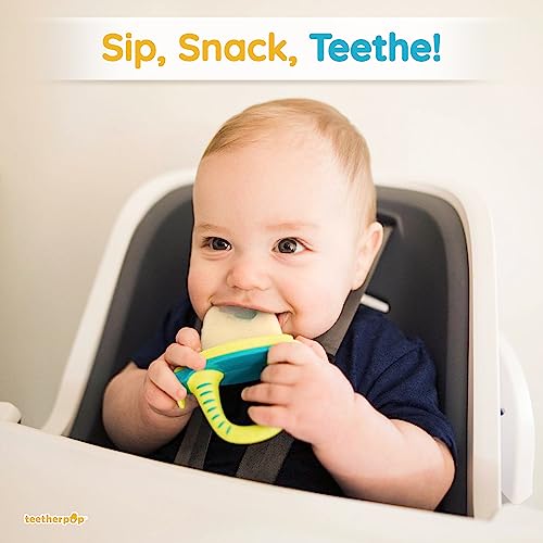 Teetherpop No Mess Frozen Baby Teethers, Fill W/Breastmilk, Purees, Smoothies, Juice, Usa Made, Medical Grade Materials, Soothie Pacifier, Baby Fruit Feeder, Teething Toys For Teething Relief #TOP1
