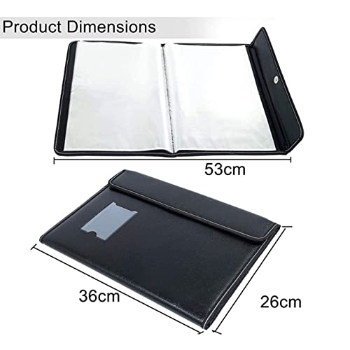 Image of ANG Multipurpose A4 Document Folder - PU Leather File Organizer with 40 Transparent Sleeves | Sleek, Durable & Professional | Ideal for Office, School & Personal Use - Black