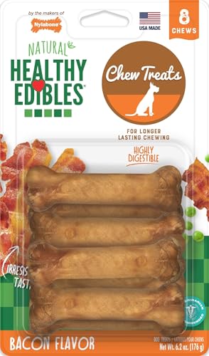 Image of Nylabone Healthy Edibles Dog Treats, Bacon Flavor, X-Small, 8 Count