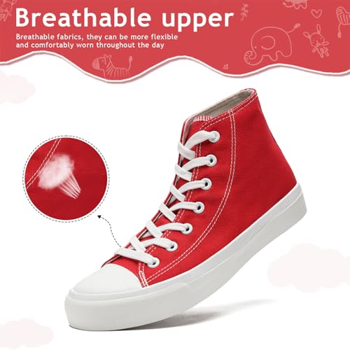 Toddler Sneakers for Girls Boys High Top Kids Lace Up Canvas Fashion Shoes Comfortable Classic Casual Running Walking Shoe2