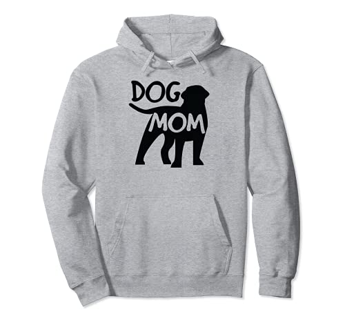 Best Dog Mom Woman Doggy Bark Bone Mothers Day Canine Puppy Pullover Hoodie, Grey