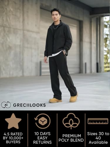 Image of GRECIILOOKS Joggers Cargo For Men |Men's Lightweight Summer Cargo Jogger Pants - Loose Fit Streetwear Trousers with Zipper Pocket, Casual Athletic Wide Leg Track Pants for Outdoor, Travel & Everyday Wear