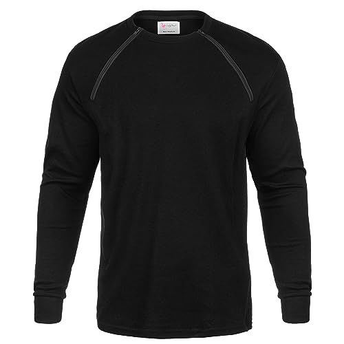 ComfyChemoCHEMOWEAR : Men's Long Sleeve Chemotherapy Port Zipper Shirt2