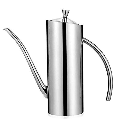 Lata de aceite de oliva de acero inoxidable, dispensador de aceite de oliva botella a prueba de fugas, con boquilla antigoteo, dispensador de aceite, contenedor de almacenamiento de cocina