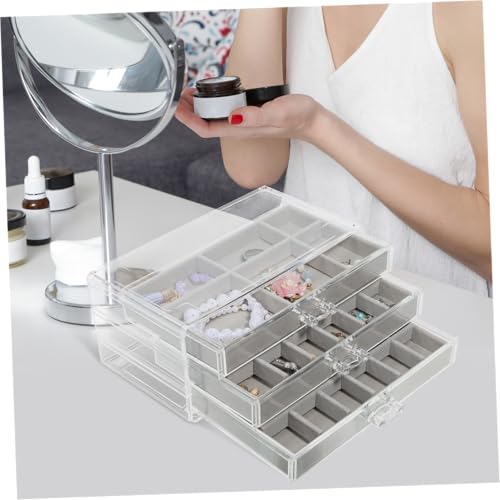 Boîte à bijoux transparent anti-nœud avec compartiments séparés pour bagues et boucles - 7