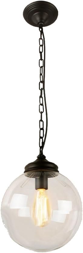 8 Inch Antique Clear Glass Pendant Lighting Globe Shape for Kitchen Island and Bedroom