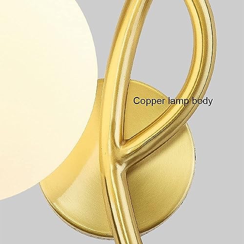 Aplique de pared E27 con bola de cristal redonda y base de latón negro 6