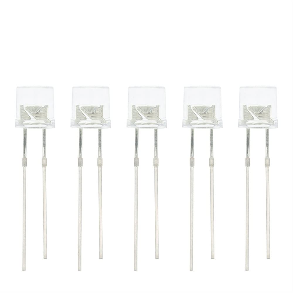 100 pz Min 5mm Flat Top Bianco Rosso Rosa Giallo Blu Grandangolo Lampada Diodo LED Lampadine Ultra Luminose Diodo Emettitore F5 5mm Lampada LED FAI DA TE