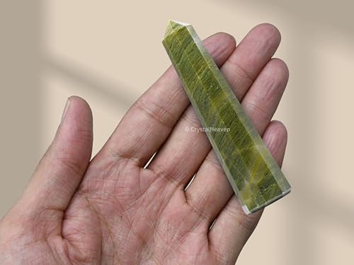 Image of Crystal Heaven Vesuvianite Crystal Tower Obelisk Point For Chakra, Healing And Balancing - Aaa Grade Original Certified Gemstone Agate For Reiki Meditation Yoga Spiritual (3-4 Inches)