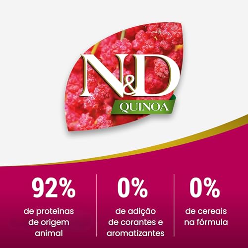 Farmina N&D Quinoa Pele e Pelo para Cães Adultos de Raças Mini e Pequenas Sabor Pato, Quinoa, Coco e