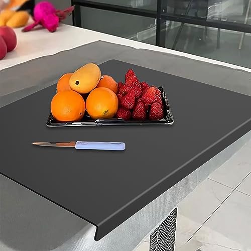 LFOPSW Tablas de cocina para tablas de cortar, cocina, antiarañazos, material acrílico con borde antideslizante, 45 x 45 x 3 cm, para encimera de protección para el hogar y el restaurante (negro)
