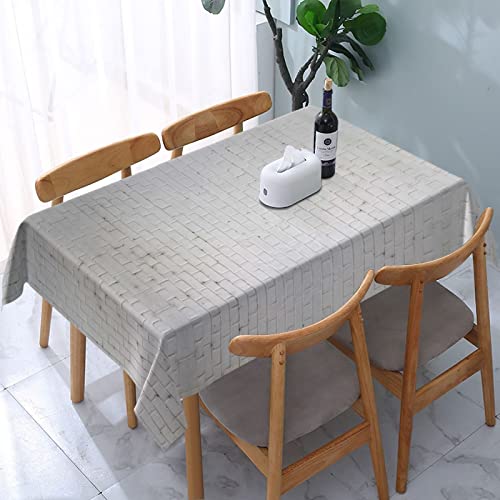 Nappe brique blanche rectangulaire imperméable 137x183 nappe de table extérieur - 2
