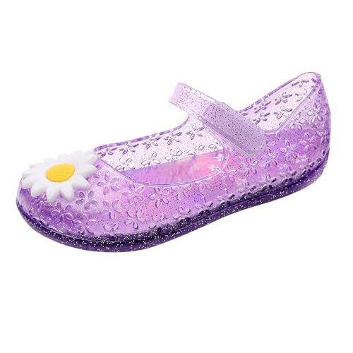 Little Girls Jelly Sandals Kids Toddler Glitter Closed Toe Cute Floral Birthday Mary Jane Shoes Summer Casual Flats