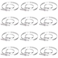 Swpeet 24-teiliges CV Boot Clamp Sortiment Kit, 12 Paar Universa Klein und Groß Edelstahl Universal Einstellbar Edelstahl Antriebswelle Gelenk Boot Crimp Clamp Kit für die meisten Autos