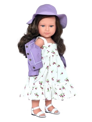 Kennedy and Friends Complete Outfits for 18 Inch Fashion Girl Dolls- 18 Inch Doll Clothes That Fits All 18 Inch Dolls (Lavender Floral Dress)