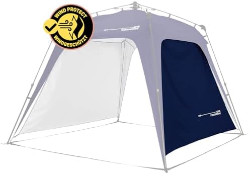 Lumaland Outdoor Seitenteil für Pop Up Pavillon | Seitenwand für Gartenzelt & Camping & Partyzelt | 225 x 155 x 132,5 cm | Passend für Lumaland Indoor & Outdoor Pavillons [Navy]