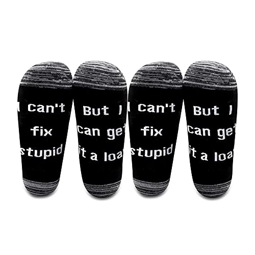 LEVLO Loan Officer I Can't Fix Stupid But I Can Get it A Loan Men Cotton Socks Father’s Day Gifts