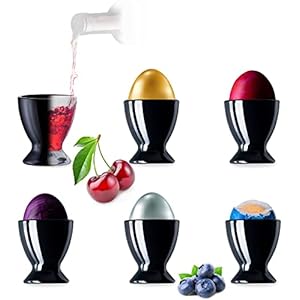 PLATINUX Zwarte eierdopjes van glas set 6-delig eierstandaard eierhouder ontbijt brunch Egg-Cup likeurglazen max. 35 ml