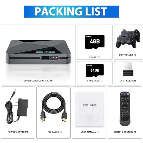 Kinhank Retro Game Console Super Console X2 Pro Built-in 65000+ Games, Video Game Console Android 9.0/CoreE/Emuelec 4.6 3 System In One, S905X2 Chip, 4K UHD Output,2.4G/5G, BT 5.0 - Image 7