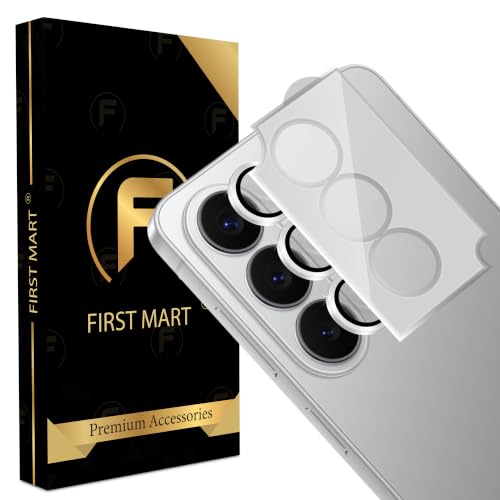 Image of FIRST MART Camera Lens Protector for Samsung Galaxy S26 and S26 Plus | Silver AR+AF Camera Rings with Auto-Align Frame, 9H Tempered Glass, Scratch Resistant, Case-Friendly | Pack of 1