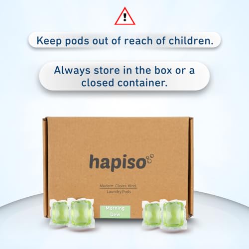 Image of Hapiso 5-in-1 Laundry Pods Morning Dew Fragrance Pack of 15 dissolvable laundry detergent capsules with Stain Removal, Fabric Care, and Long Lasting Fragrance for Front and Top Load Washing Machine