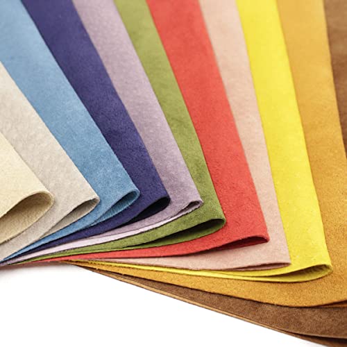 10cube Leathermart 豚革 P.スエード #052(黄色系) 9DS(30x30cm) 日本製 レザークラフト 材料 本革 スウェード ピッグ カラフル 起毛 裏地 ソフト (#052(黄色系))