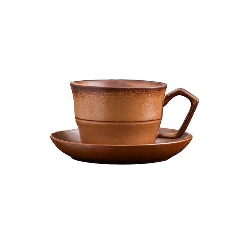 Porcelanowy kubek do kawy ze spodkiem, Wielokolorowy. Ceramiczna filiżanka do kawy i spodek herbaty domowej restauracji śniadaniowej w hotelu(Style2)