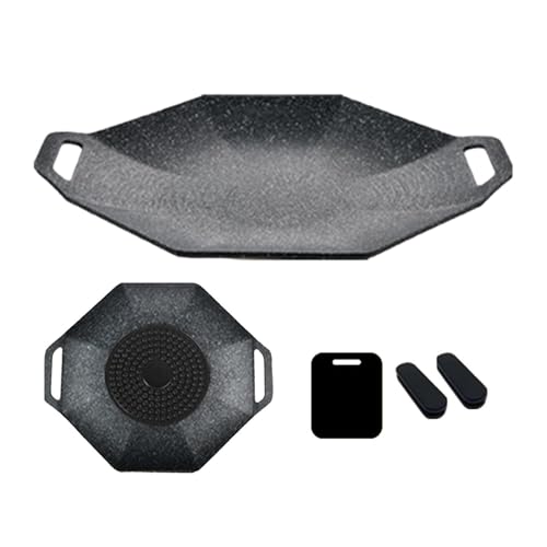 Sartén coreana para barbacoa, placa antiadherente, placa de casete portátil, orificio de guía de aceite, piedra médica, distribución uniforme del calor, barbacoa resistente, para interior y exterior