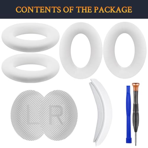 Image of SOULWIT Ear Pads Cushions + Headband + Silicone Earpads Cover Protector, Replacement Kit for Bose QuietComfort 35 QC35, QC35 ii Over-Ear Headphones - White