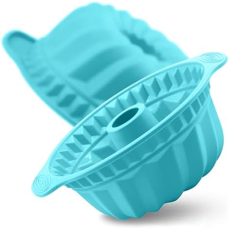 Nalchois 4 Inch Silicone Mini Bundt Cake Pan Set Of 4, Nonstick BPA Free Silicone