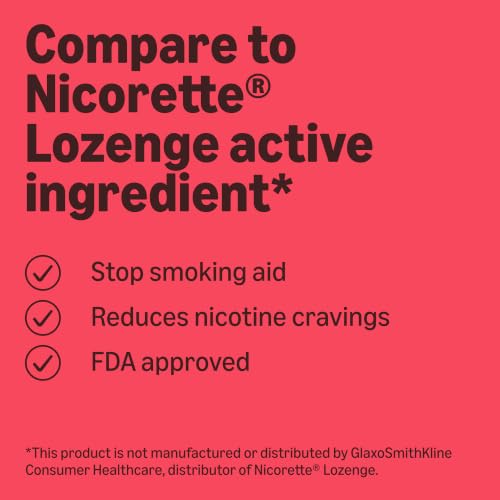 Amazon Basics Nicotine Polacrilex Lozenge 2 mg, Cherry Flavor, Stop Smoking Aid, 168 Count (Previously Amazon Basic Care) - image 3